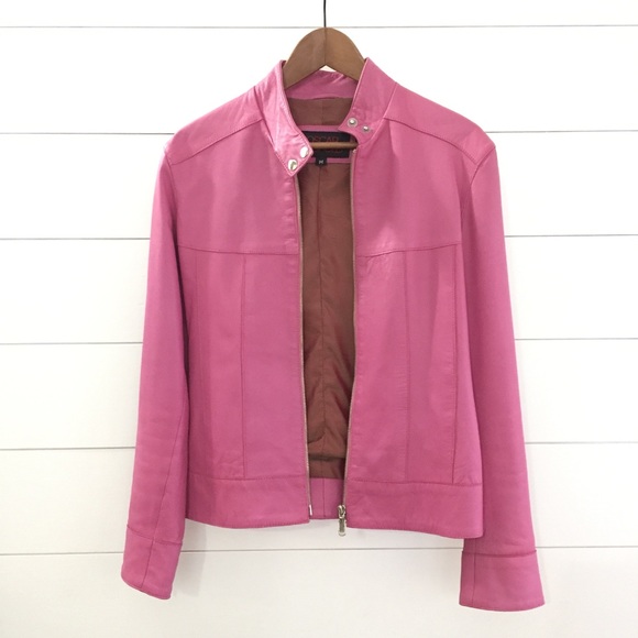OSCAR LEOPOLD Gorgeous Pink Lambskn Leather Jacket - Picture 3 of 12